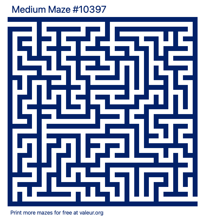 Free Printable Medium Maze number 10397