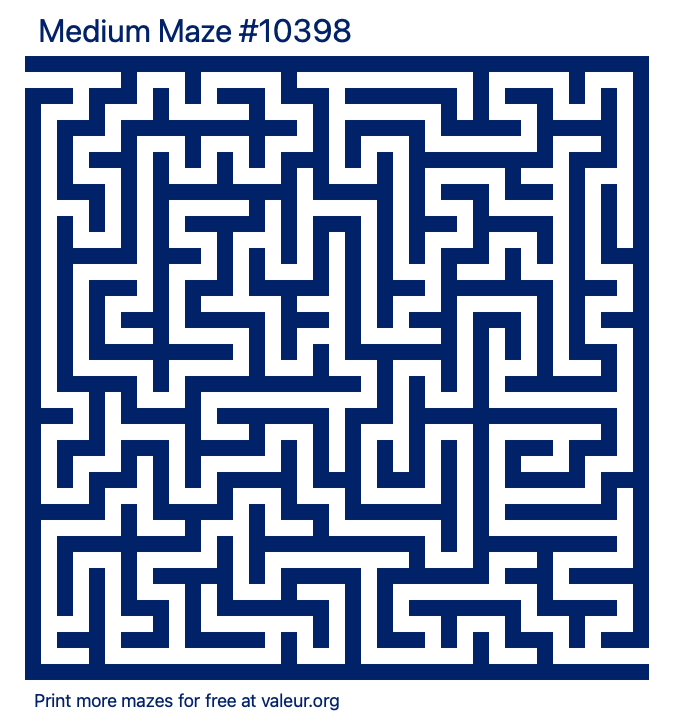 Free Printable Medium Maze number 10398