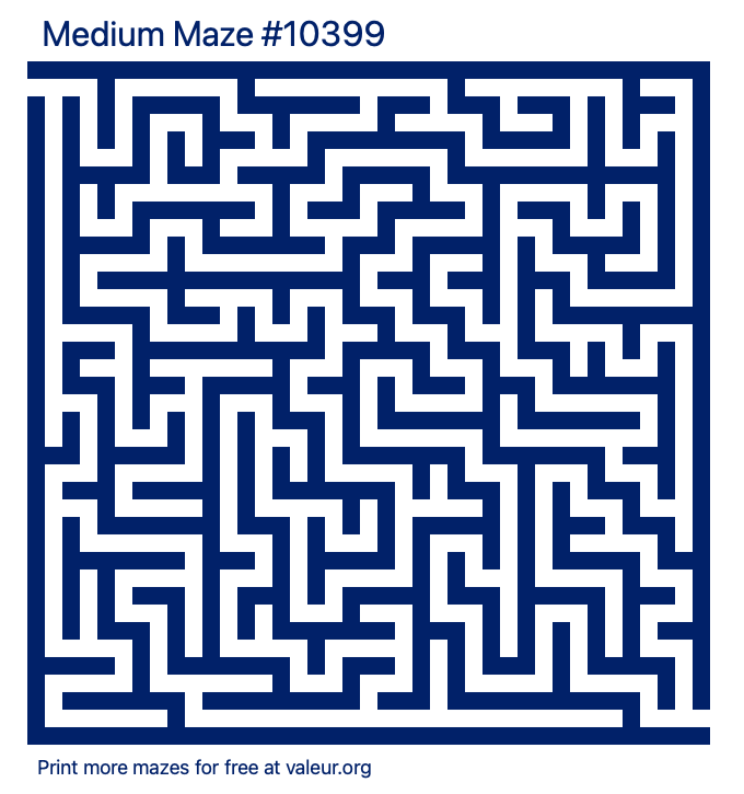 Free Printable Medium Maze number 10399