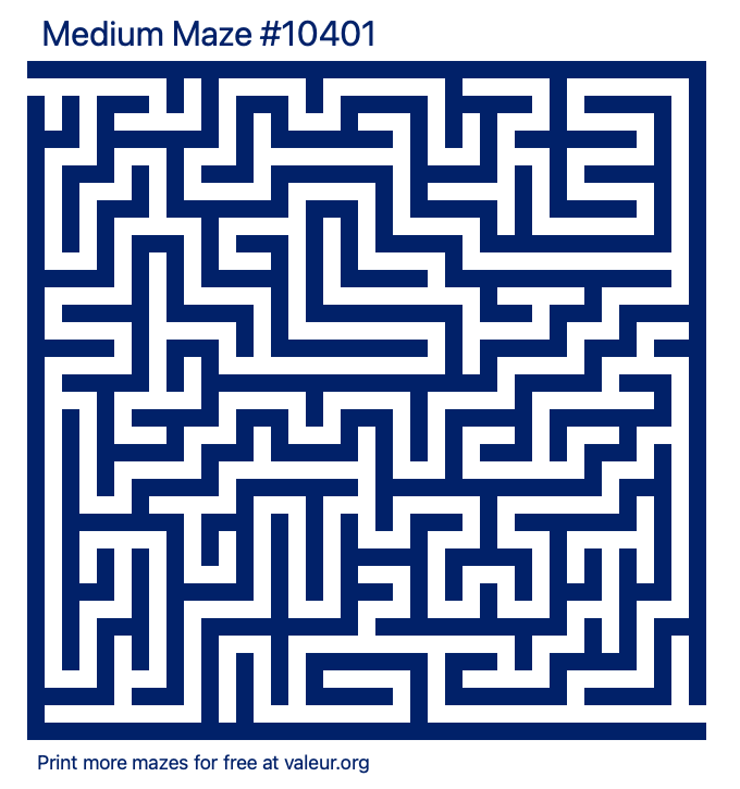 Free Printable Medium Maze number 10401