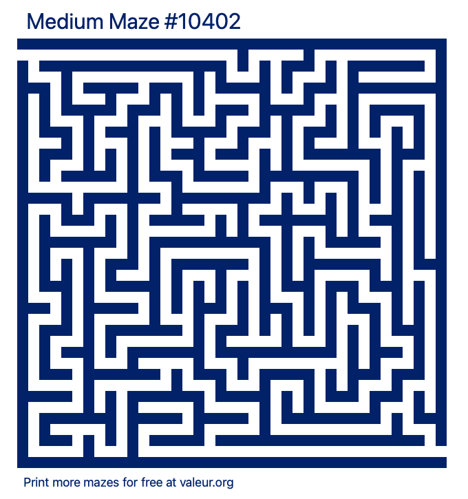 Free Printable Medium Maze number 10402