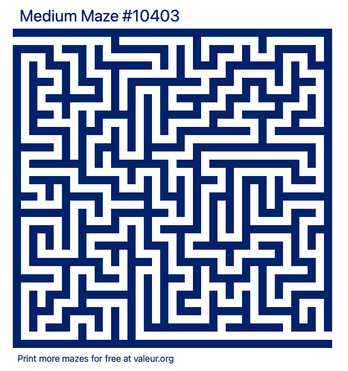 Free Printable Medium Maze number 10403