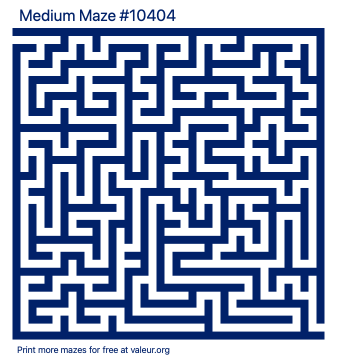 Free Printable Medium Maze number 10404