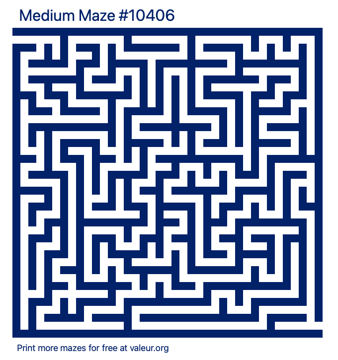 Free Printable Medium Maze number 10406