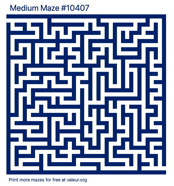 Free Printable Medium Maze number 10407