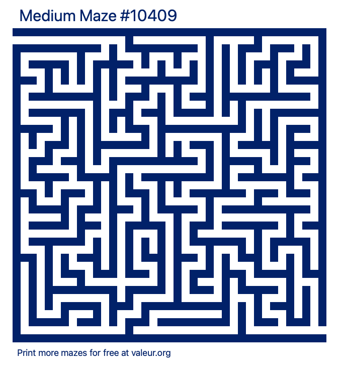 Free Printable Medium Maze number 10409