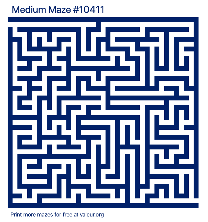 Free Printable Medium Maze number 10411