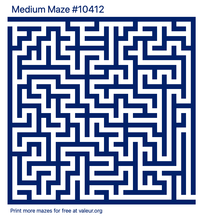 Free Printable Medium Maze number 10412