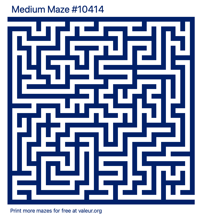 Free Printable Medium Maze number 10414