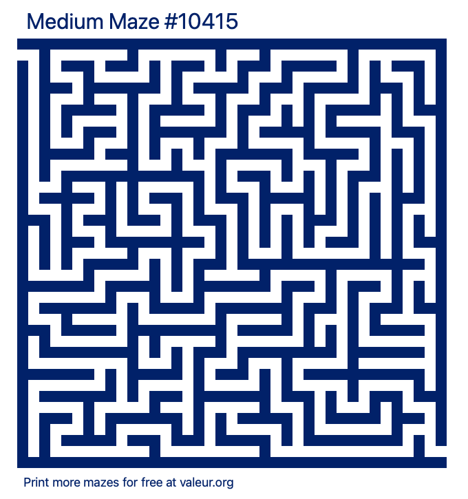 Free Printable Medium Maze number 10415