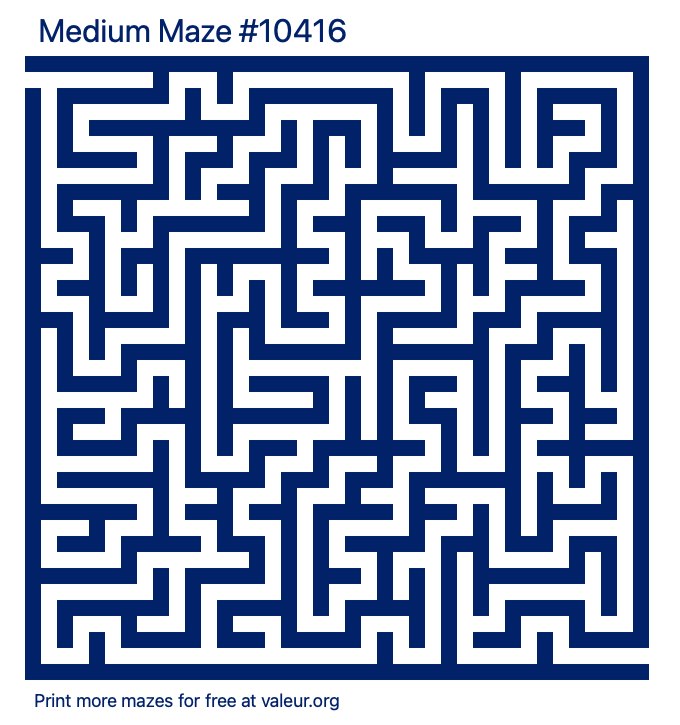 Free Printable Medium Maze number 10416