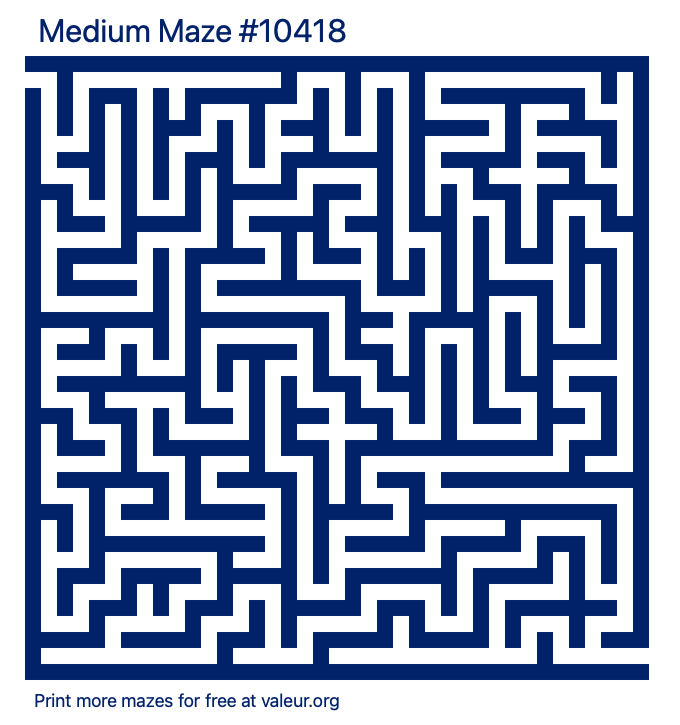 Free Printable Medium Maze number 10418