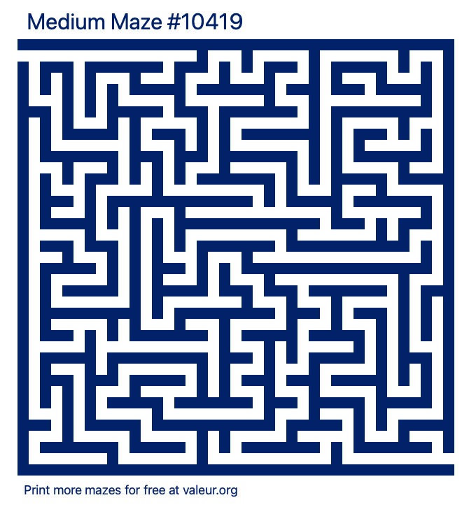 Free Printable Medium Maze number 10419