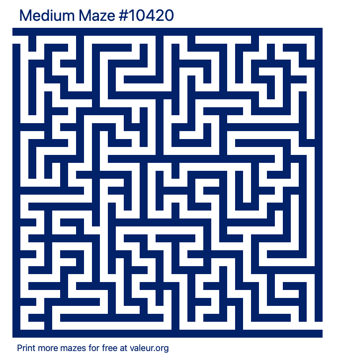 Free Printable Medium Maze number 10420
