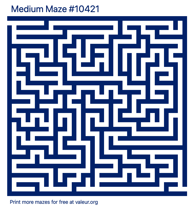 Free Printable Medium Maze number 10421