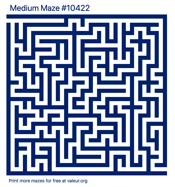 Free Printable Medium Maze number 10422