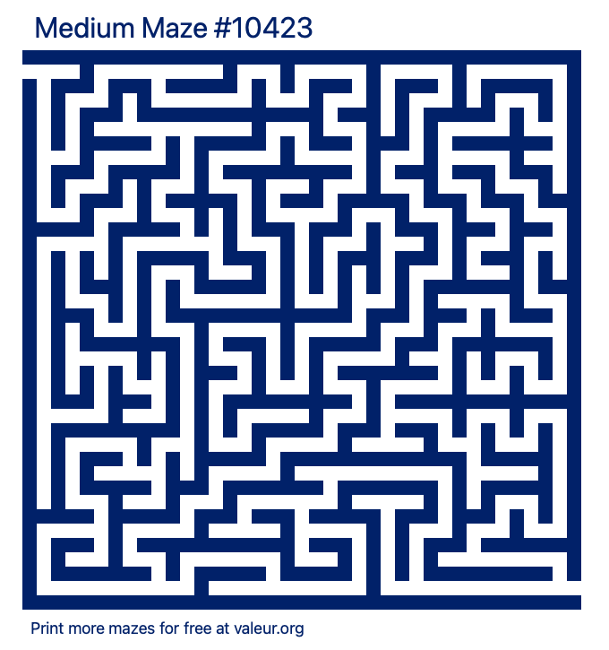 Free Printable Medium Maze number 10423