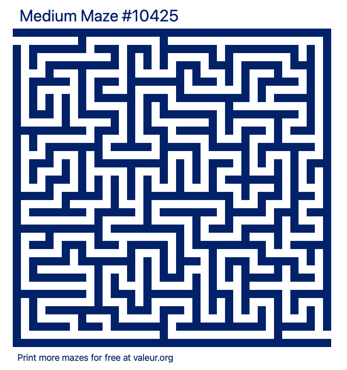 Free Printable Medium Maze number 10425