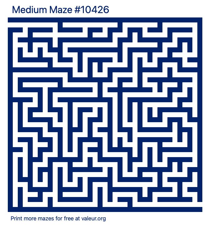 Free Printable Medium Maze number 10426