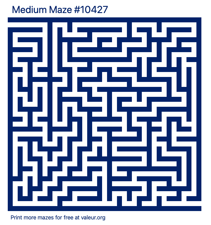 Free Printable Medium Maze number 10427