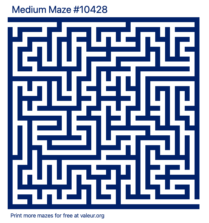 Free Printable Medium Maze number 10428
