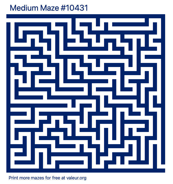 Free Printable Medium Maze number 10431