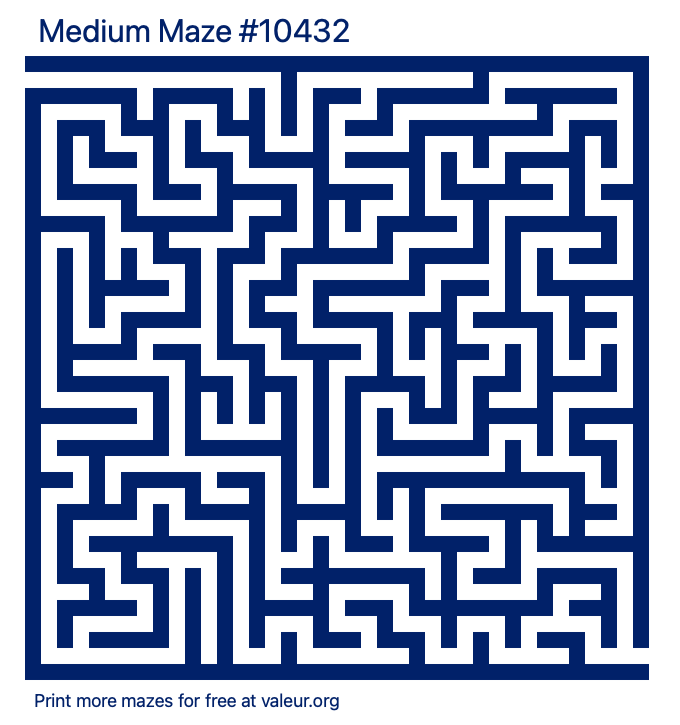 Free Printable Medium Maze number 10432