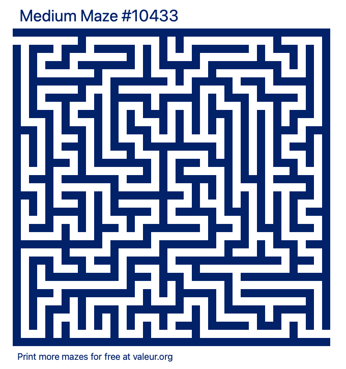 Free Printable Medium Maze number 10433