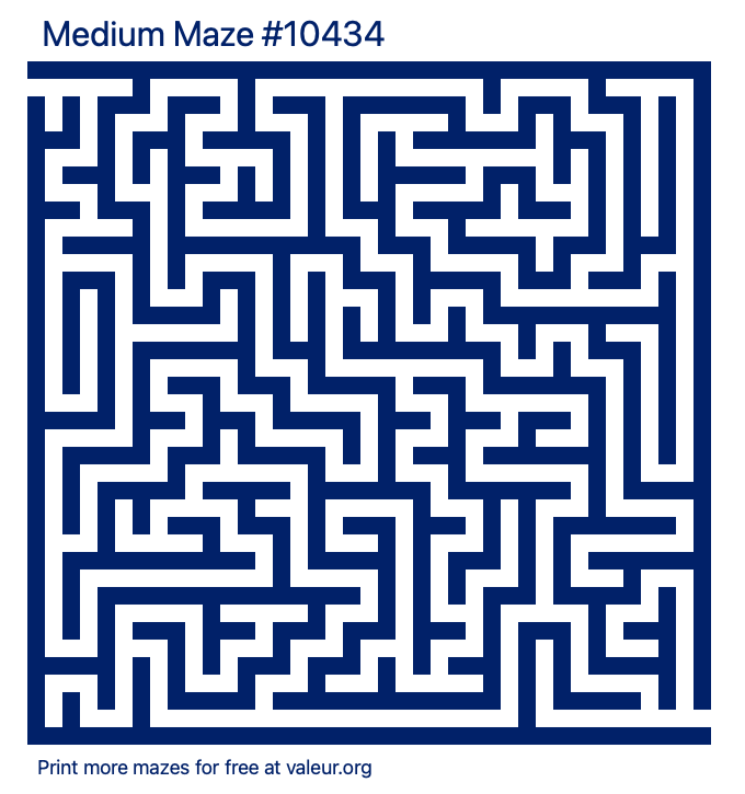 Free Printable Medium Maze number 10434