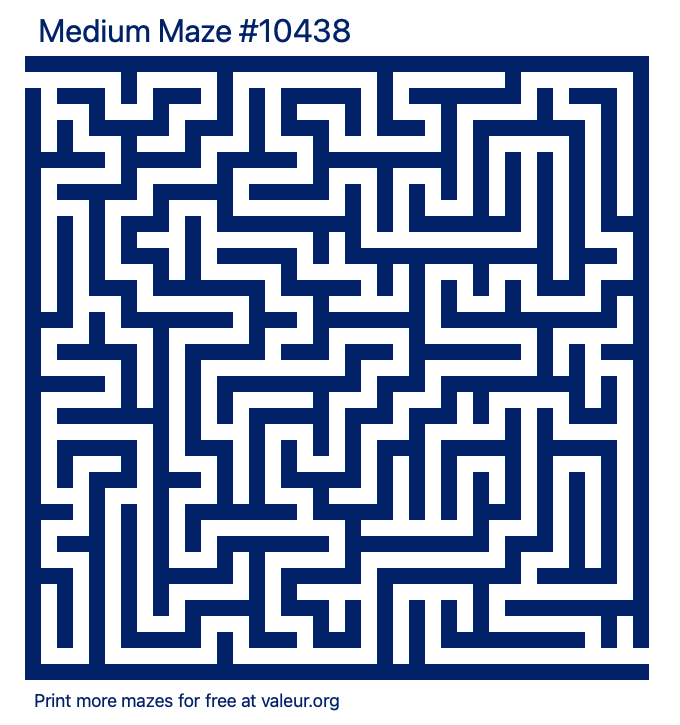 Free Printable Medium Maze number 10438