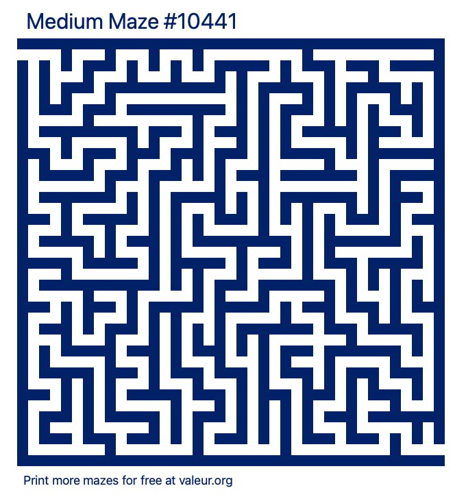Free Printable Medium Maze number 10441