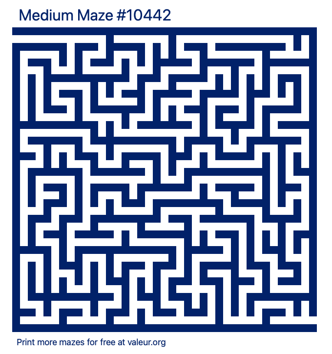 Free Printable Medium Maze number 10442
