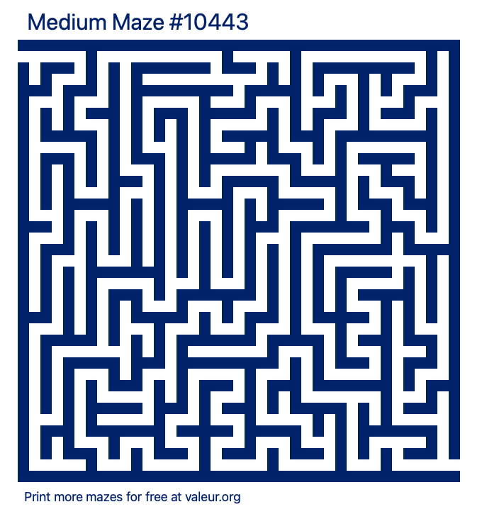 Free Printable Medium Maze number 10443