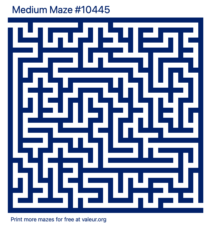 Free Printable Medium Maze number 10445
