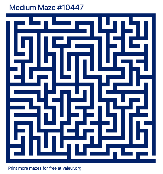 Free Printable Medium Maze number 10447