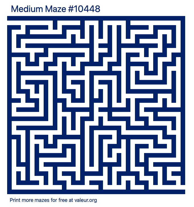 Free Printable Medium Maze number 10448