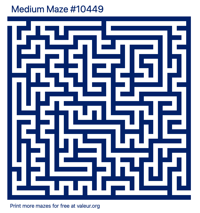 Free Printable Medium Maze number 10449