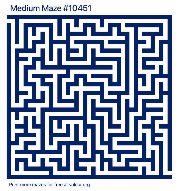 Free Printable Medium Maze number 10451
