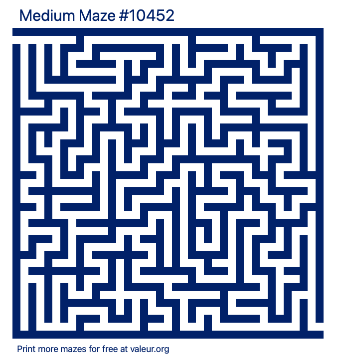 Free Printable Medium Maze number 10452