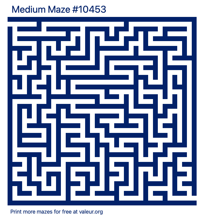 Free Printable Medium Maze number 10453