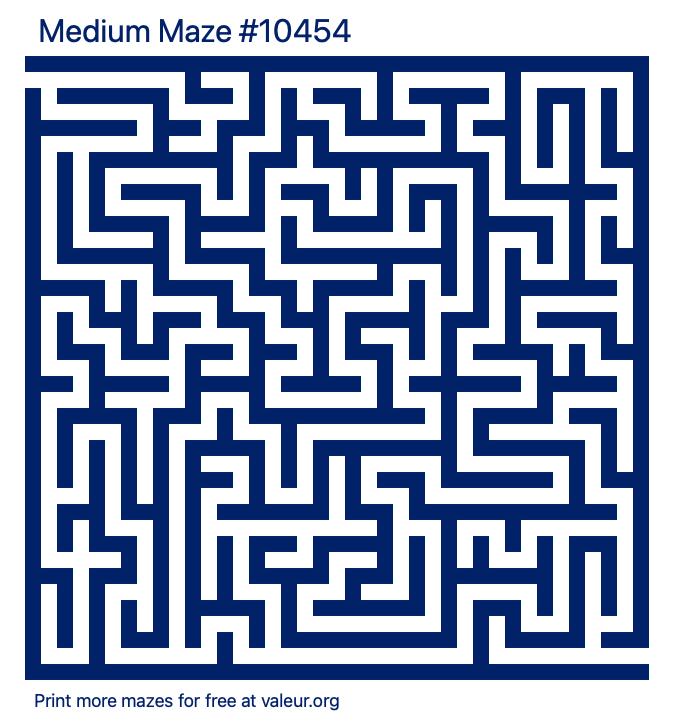 Free Printable Medium Maze number 10454