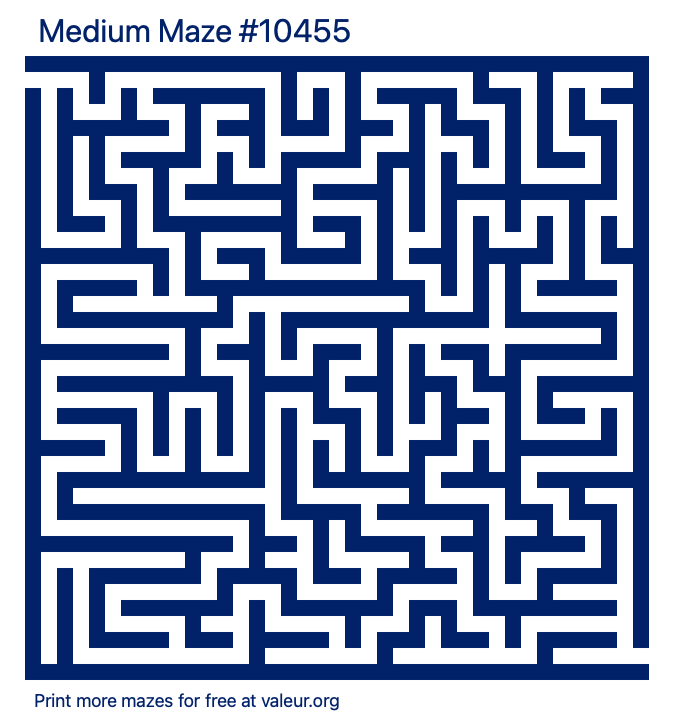 Free Printable Medium Maze number 10455