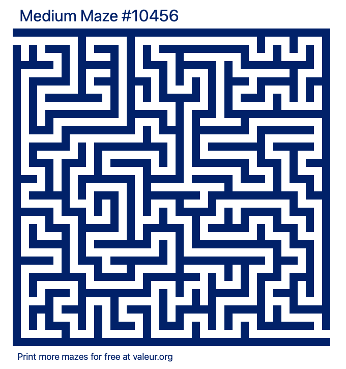 Free Printable Medium Maze number 10456