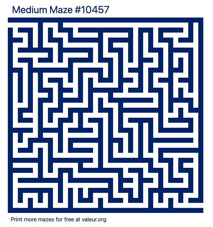 Free Printable Medium Maze number 10457