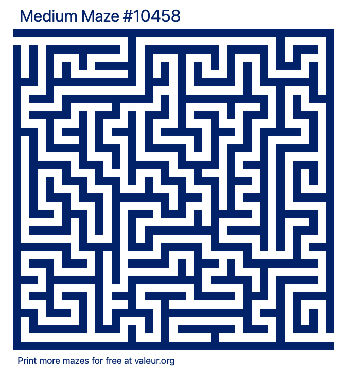 Free Printable Medium Maze number 10458