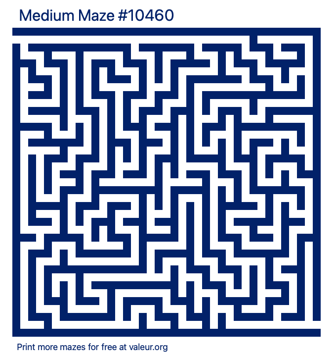 Free Printable Medium Maze number 10460