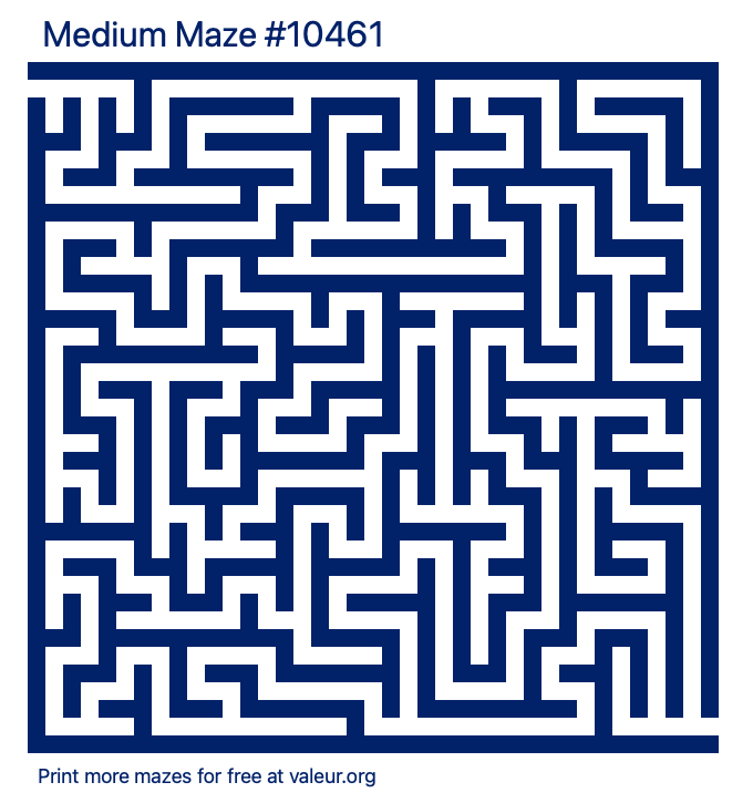 Free Printable Medium Maze number 10461