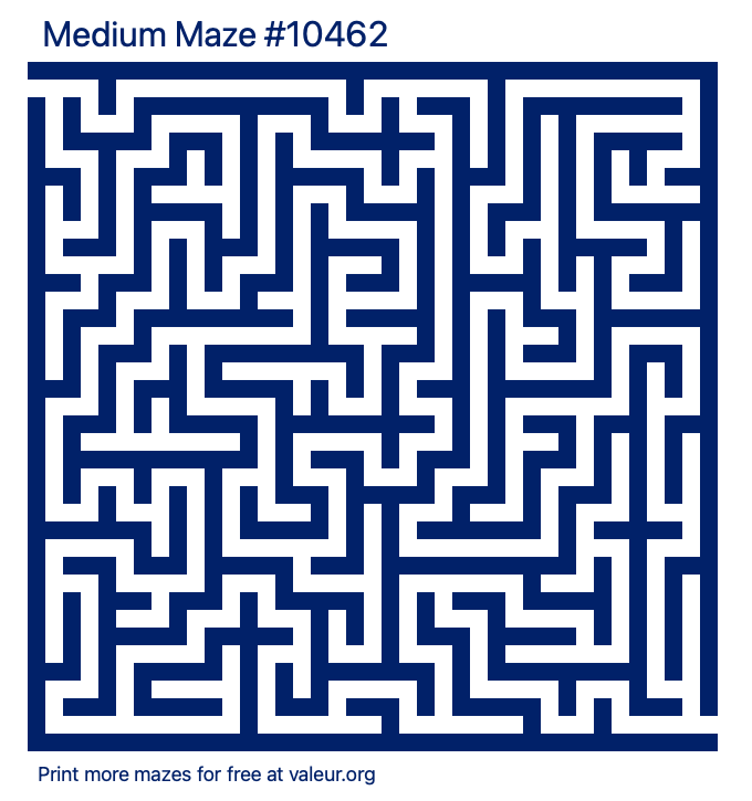 Free Printable Medium Maze number 10462