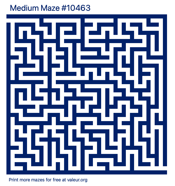 Free Printable Medium Maze number 10463