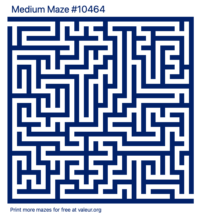 Free Printable Medium Maze number 10464